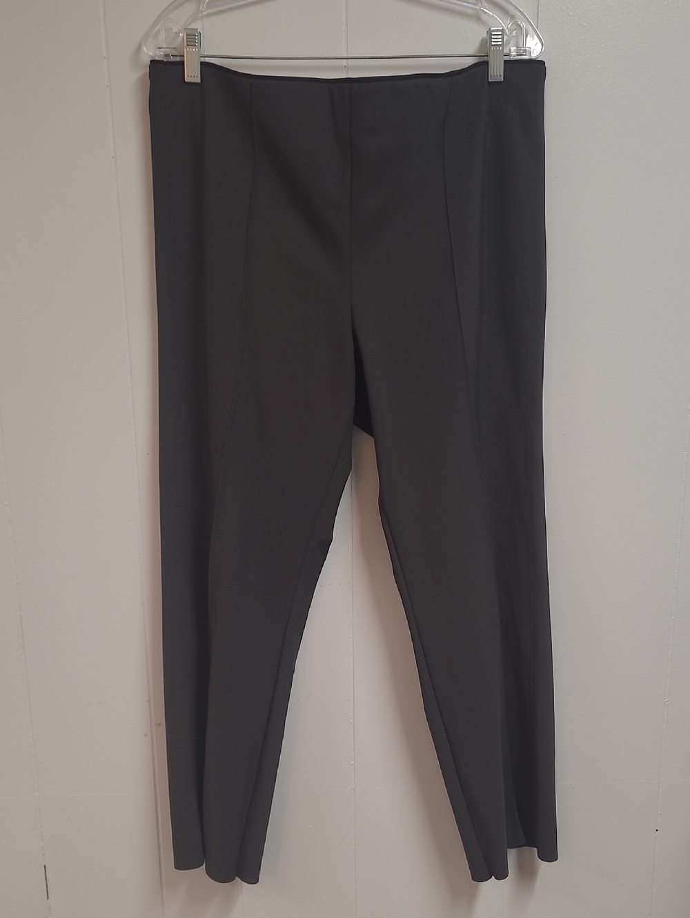 Athleta Travel Pants Gray Slip On Ankle Pleated Wrinkle Free Sz XL